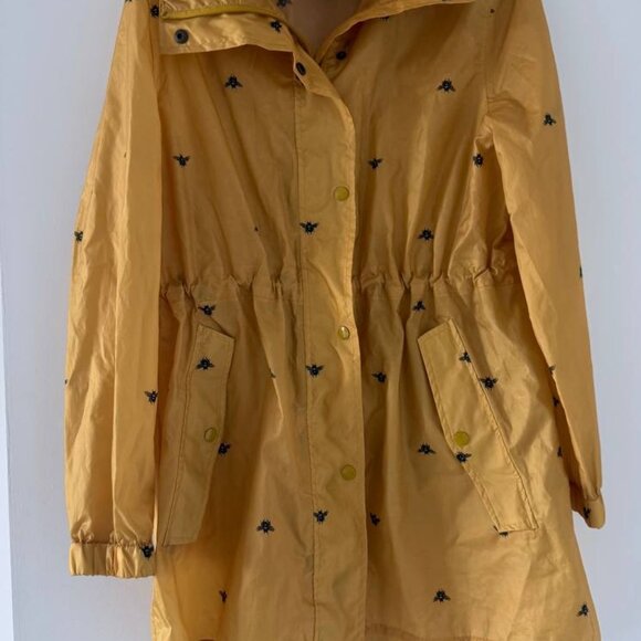Joules Right As Rain Yellow Bee Print Raincoat Women's US 10 / EU 42 - Picture 4 of 11